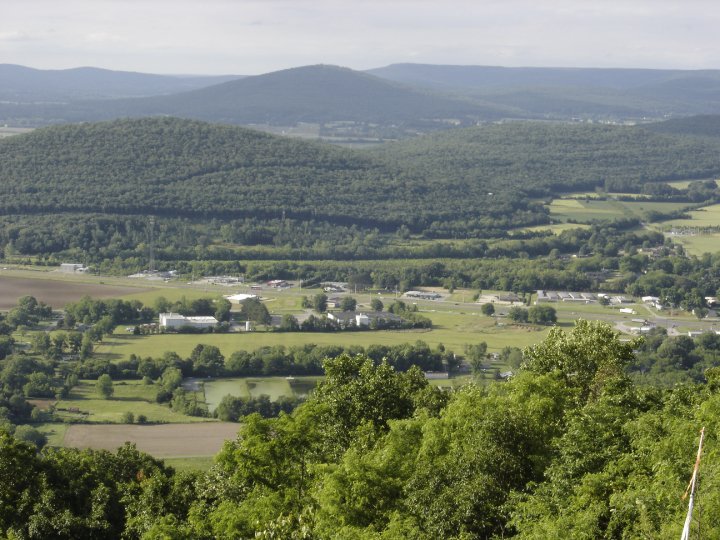 Looking to the north from the bluff is a view of the Gurley area and commercial district along Highway 72