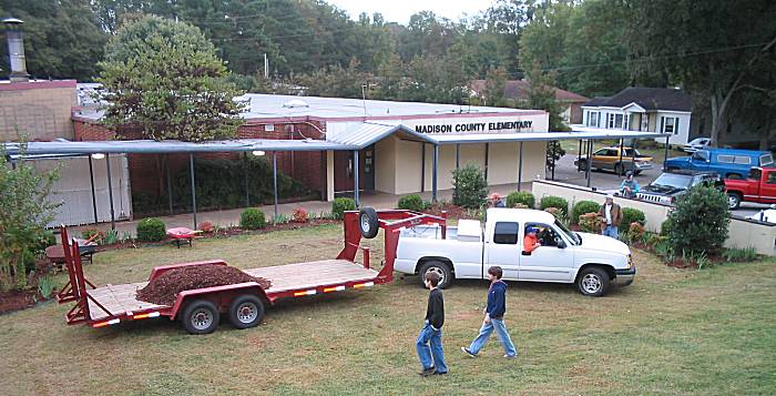 Gurley Lions Club Madison County Middle School landscape community project